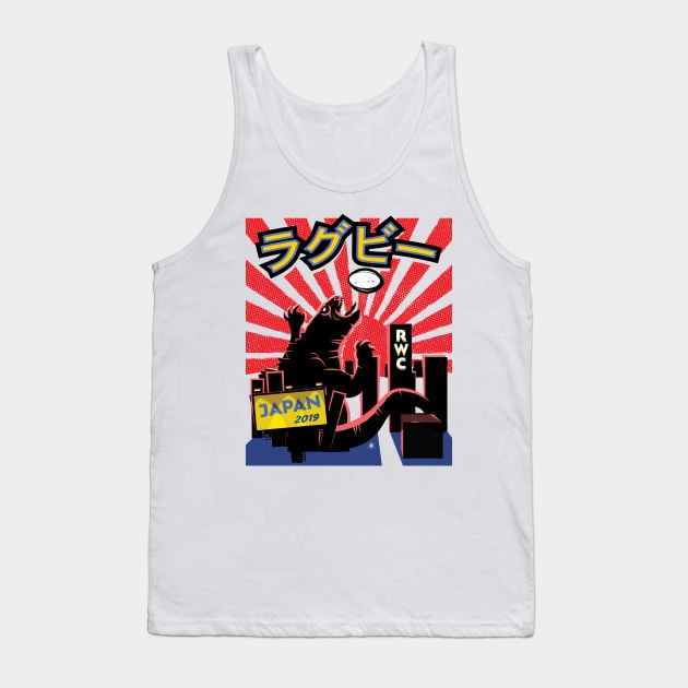 Rugby Godzilla Japan 2019 Tank Top by atomguy